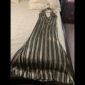 Black and gold long gown